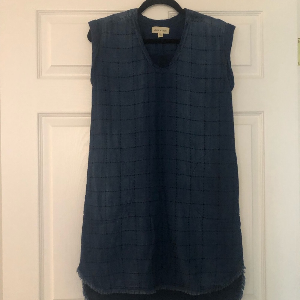 Anthropologie v-neck chambray dress xs